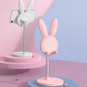 (무료배송) 귀여운 탁상용 토끼 핸드폰 거치대 높이조절 스탠드