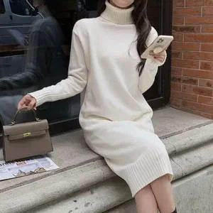 [하프클럽/]추절기 신규 하이넥시그니처 뜨개탑 원피스룩 스커트 시즌 온기