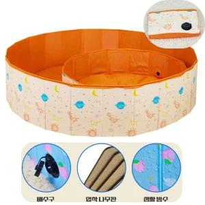 물놀이 배수구 접이식 주황 볼풀장 플레이매트 유아놀이 놀이터 집콕놀이