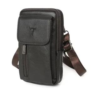 블루마운트 218-4B 소가죽 미니 크로스백 핸드폰가방 (WFFKUQV)