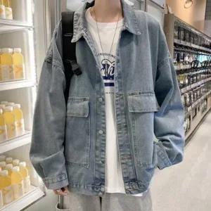 [라일리의류] Rly 남성 데님 캐주얼 루즈핏 포켓 청자켓