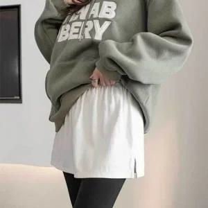 [하프클럽/]모조 레이어링 상의 이너웨어속치마 레이어드티 캐주얼 페이크