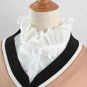 [하프클럽/]여성용프릴 트렌드 풀오버 카디건 이너 심플 모조 넥카라 넥케