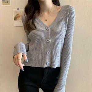 [하프클럽/]트렌디 카디건 슬림풀슬리브 V라인 버튼 에어컨 사무실 골패턴