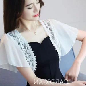 [하프클럽/]볼레로가디건 가벼운원단 드레스 니트가디건 레이스소재 케이