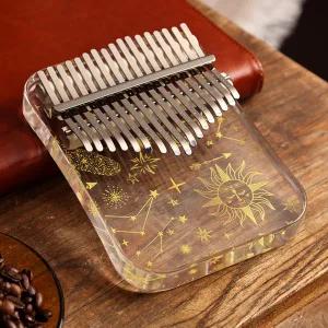 초보자용 칼림바 17키 휴대용 투명 아크릴 전문 사운드 테라피 키보드 악기