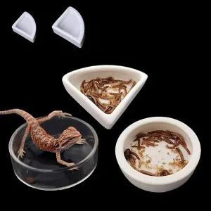 [골드스마일]파충류 도자기 밥그릇 물그릇 식기 코너형 중형 대형 음식접시