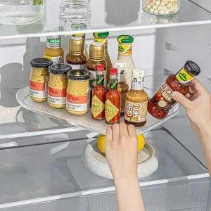 [골드스마일]냉장고 회전 트레이 정리대 주방 선반 양념통 투명 양념통정리대