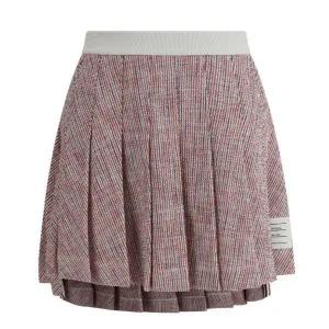 [톰브라운] THOM BROWNE 25 코튼 트위드 미니 백드롭 플리츠 스커트 FJK131A J0184 960
