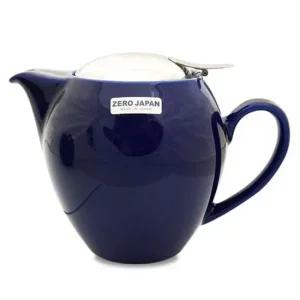 차주전자 제로재팬 티포트 라운드 350ml 마린블루 도자기티포트 거름망주전자