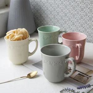 머그컵 파스텔 유니크 패턴 도자기 1P 물컵 커피컵 커피잔