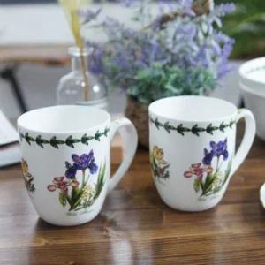 커피잔세트 도자기 플라워 머그컵 2P 세트 찻잔 집들이 커피잔