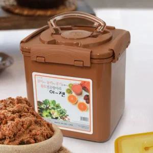 반찬통 이젠 진공항아리 6.4리터 사각 황토 밀폐용기 보관용기