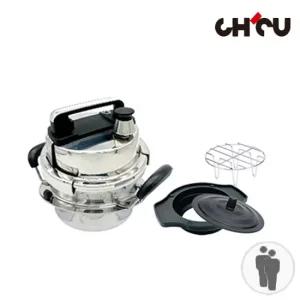 치치쿠쿠 IH 인덕션 가스 소형 1 2인 압력솥 1.2L [S_1]   미니 가정용 스텐 솥밥 누룽지 가마솥 돌솥