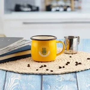 퀸센스 컵 법랑머그컵 380ml 옐로우