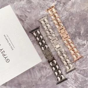 디유아모르 디유아모르 애플워치 가죽 포인트 메탈