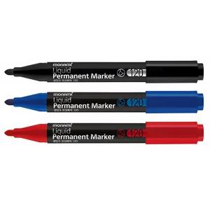 모나미 120 생잉크 유성매직 타(12개)둥근촉 유성 마커 마카 흑 청 적