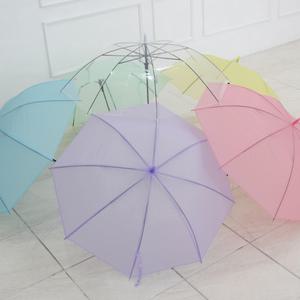 자동 투명우산 파스텔 예쁜 장우산 패션 비닐 우산