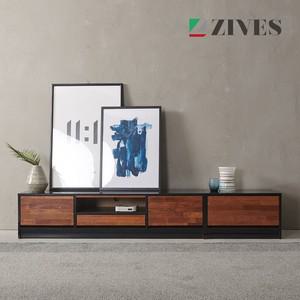 멀바우원목 2100 TV 흑경 거실장 세트