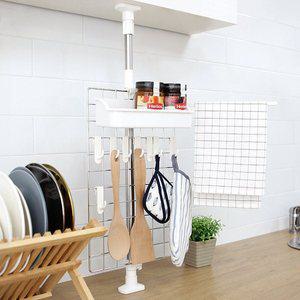 [히키스]주방공간창출 인테리어 무타공 메쉬보드 높이조절선반