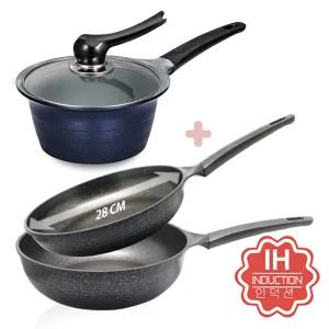 캡스톤 인덕션용 냄비후라이팬 3종 세트 플로리안(냄비 18편수) + 수프리모(후라이팬28+궁중팬28)