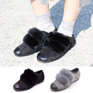 SF17-511 천연토끼철 여성 여자 털 퍼 기모 안감 단화 로퍼 플랫 털단화 모카신 스니커즈 부츠 털신
