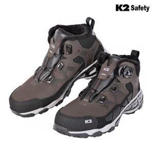 K2 세이프티 K2-86 겨울 방한 안전화 보아다이얼 작업화 현장화 6인치 브라운 방한