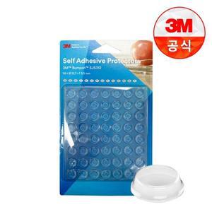 3M 범폰 SJ5312 투명 원형 블리스터팩 56개입 고무발 미끄럼 방지 패드