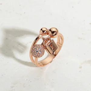 14k 볼 자물쇠 큐빅 애끼반지