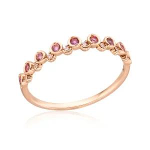 [비앤비골드] 14K/18K 지그재그 서클 핑크사파이어 반지 RSS16048