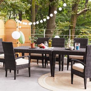 사라방드 스마랑 인조라탄 8인 야외테이블 세트 2700/정원테이블/펜션리조트호텔가구/카페테이블/테라스