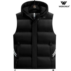 남성 라인 후드 패딩조끼 남자 스포티 베이직 기본 WI004PV