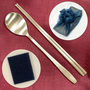 [놋반]놋반 안성방짜유기 1인수저+보자기포장+유기수세미