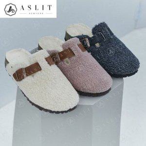 [기타][애슬릿] 퍼 버클 스트랩 실내화 털 블로퍼