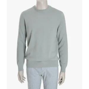 [밴브루](본점)[Vanbrough(밴브루)]  캐시100 라운드넥 그린색상  스웨터(BMFSW1004-GE)