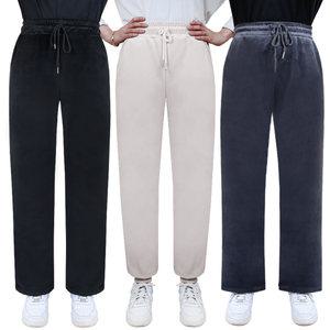 WB 골덴바지 겨울 여성 기모 코듀로이 일자 조거 팬츠 와이드 여자 골댄 밴딩 융