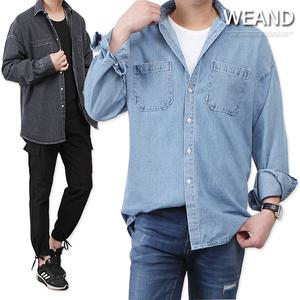 핏 좋은 워싱 데님셔츠/남자 오버핏 청남방/청자켓/
