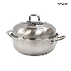 [키친아트] 퀸즈 바닥3중 스텐레스 인덕션가능 해물찜냄비 찜솥..