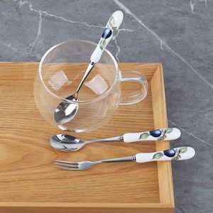 [블룸엣홈]올리브 도자기 티스푼 티포크 6P세트[32263760]