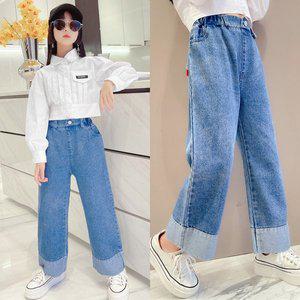 [삐삐네옷가게] 여아 주니어 루즈핏 롤업 봄가을 데님 청바지 단품