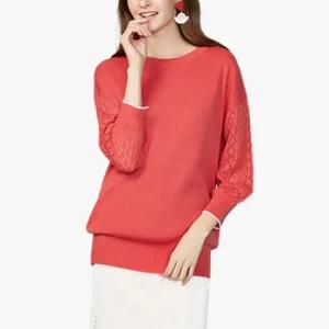 로코엘라 엘라 세미홀가 레이스 소매 니트