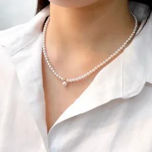 [오팔하우스] 14k 미니 비비안 스왈 진주 비드 목걸이 OPPN0302