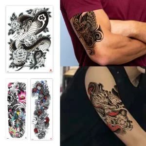 할로윈 타투 도안 판박이 지워지는 문신 스티커 헤나 컬러 이레즈미 긴팔 허벅지 대형 중형