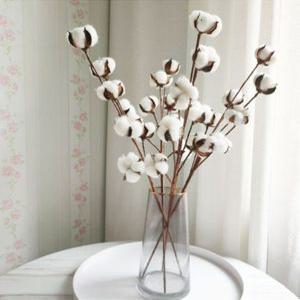 제이킨 10송이 목화꽃 가지 조화 인테리어 소품 목화솜꽃 목화