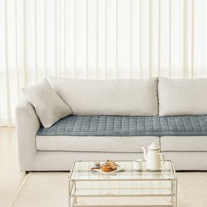 더자리 극세사 소파패드 3인용, 코지차콜