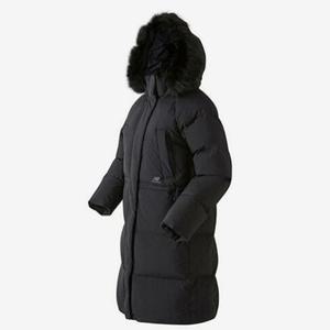 뉴발란스 [연아다운] W 에센셜 롱 구스다운 여성 후드퍼 패딩 블랙 NBNPC4W962