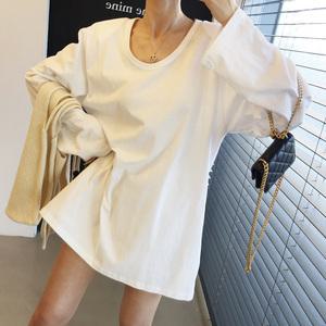 [자체제작] 잇츠마인 유넥 어깨패드 트임 루즈핏 롱 4계절 레이어드 무지 긴팔티셔츠