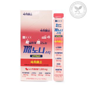 종근당 깨노니스틱 10포 납작복숭아맛 숙취해소 젤리타입