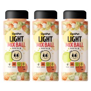 옵티펫 라이트믹스볼 저칼로리 종합 영양간식 40g, 3개