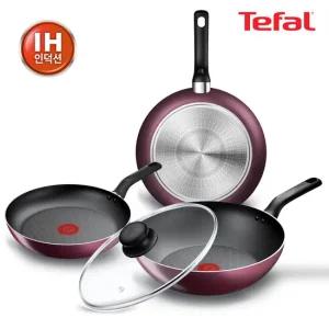 테팔 인덕션 메를로 후라이팬 웍 4종세트(팬24+팬28+웍28+유리뚜껑28)